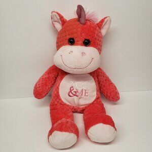 Kellytoy 19" Pink Unicorn You & Me Chenille Valentine 2016 Plush